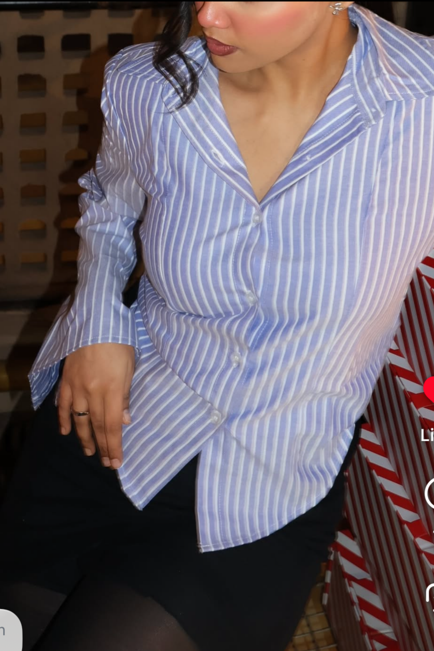 Alvika in Blue Striped Fitted Shirt – IRIS