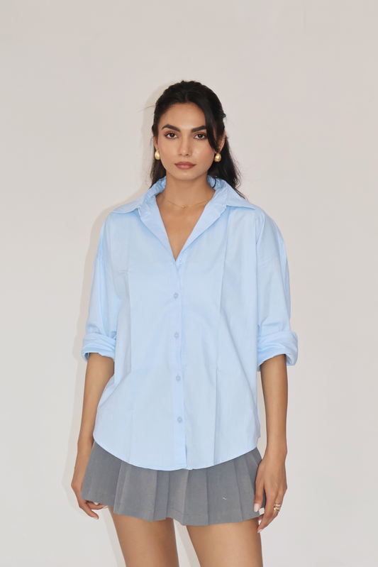 Sky Solid Oversized Shirt – BREEZE