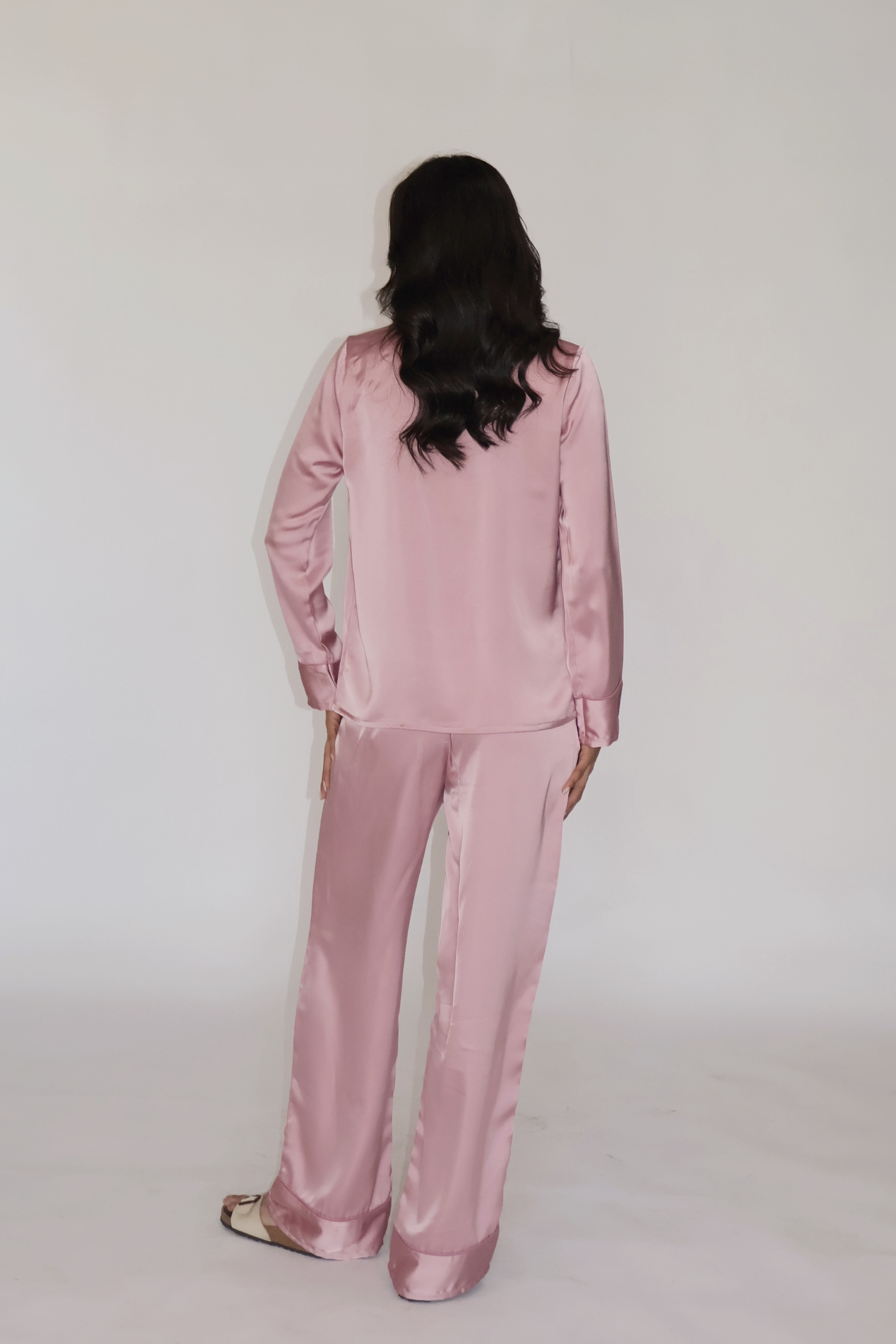 PEARL SILK PJ SET - (Pink)