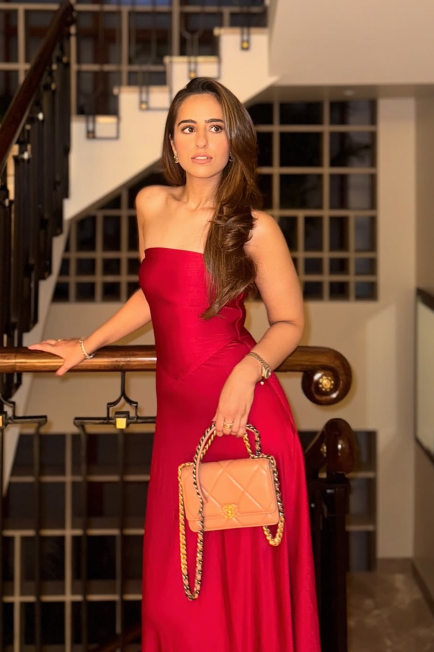Smridhi Oberoi in Red Flare Tube Dress - Flow Dress (Cherry)