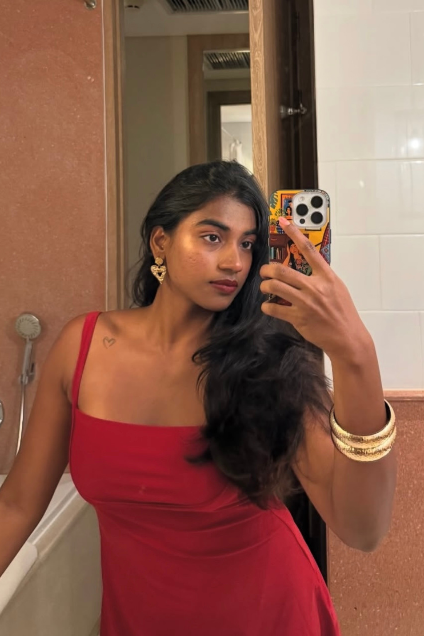 Aashna in Red Square Neck Dress - Shade Dress (Cherry)