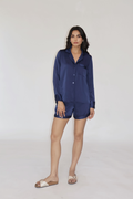 LATTE SILK PJ SET - (Navy)