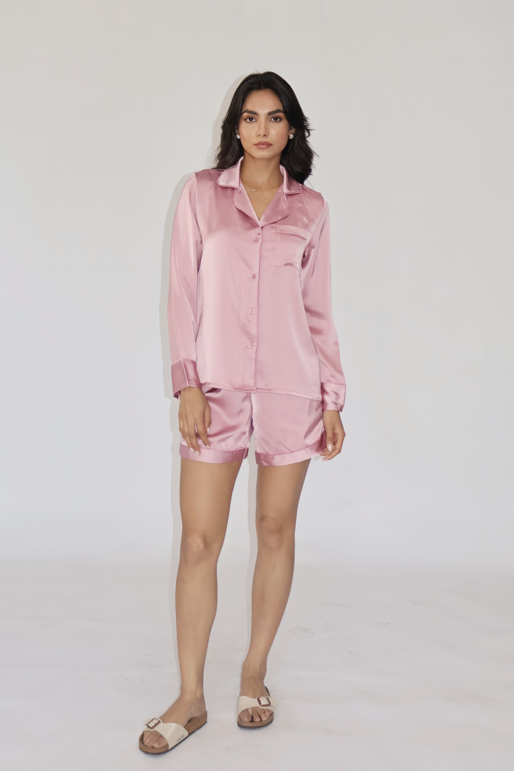 LATTE SILK PJ SET - (Pink)