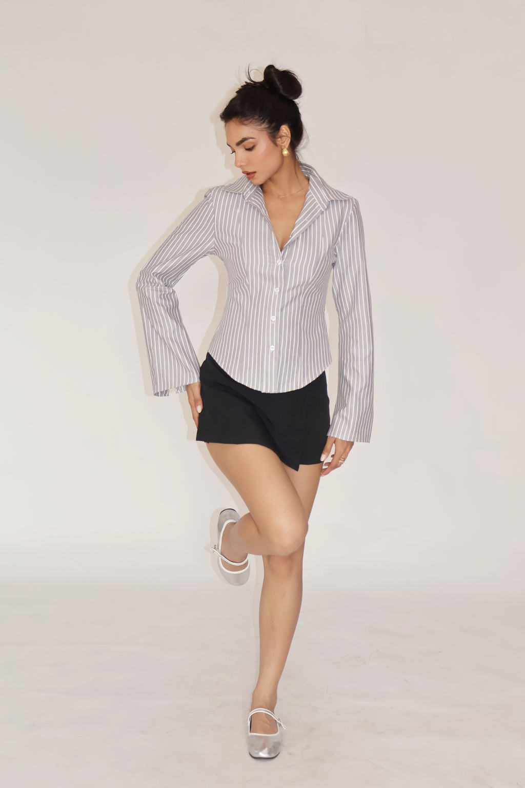 Slate Striped Fitted Shirt – IRIS