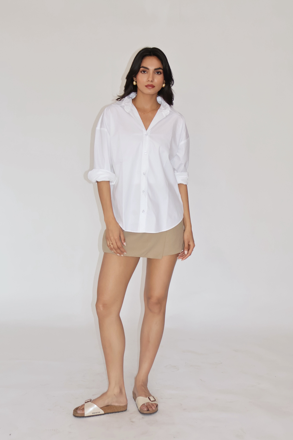 Dove Solid Oversized Shirt – BREEZE