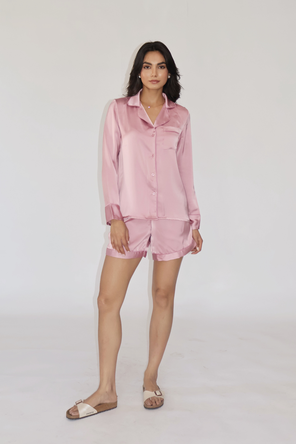 LATTE SILK PJ SET - (Pink)