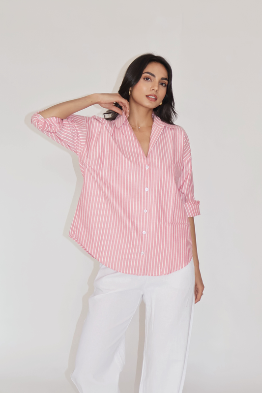 Red Striped Oversized Shirt – CANVA