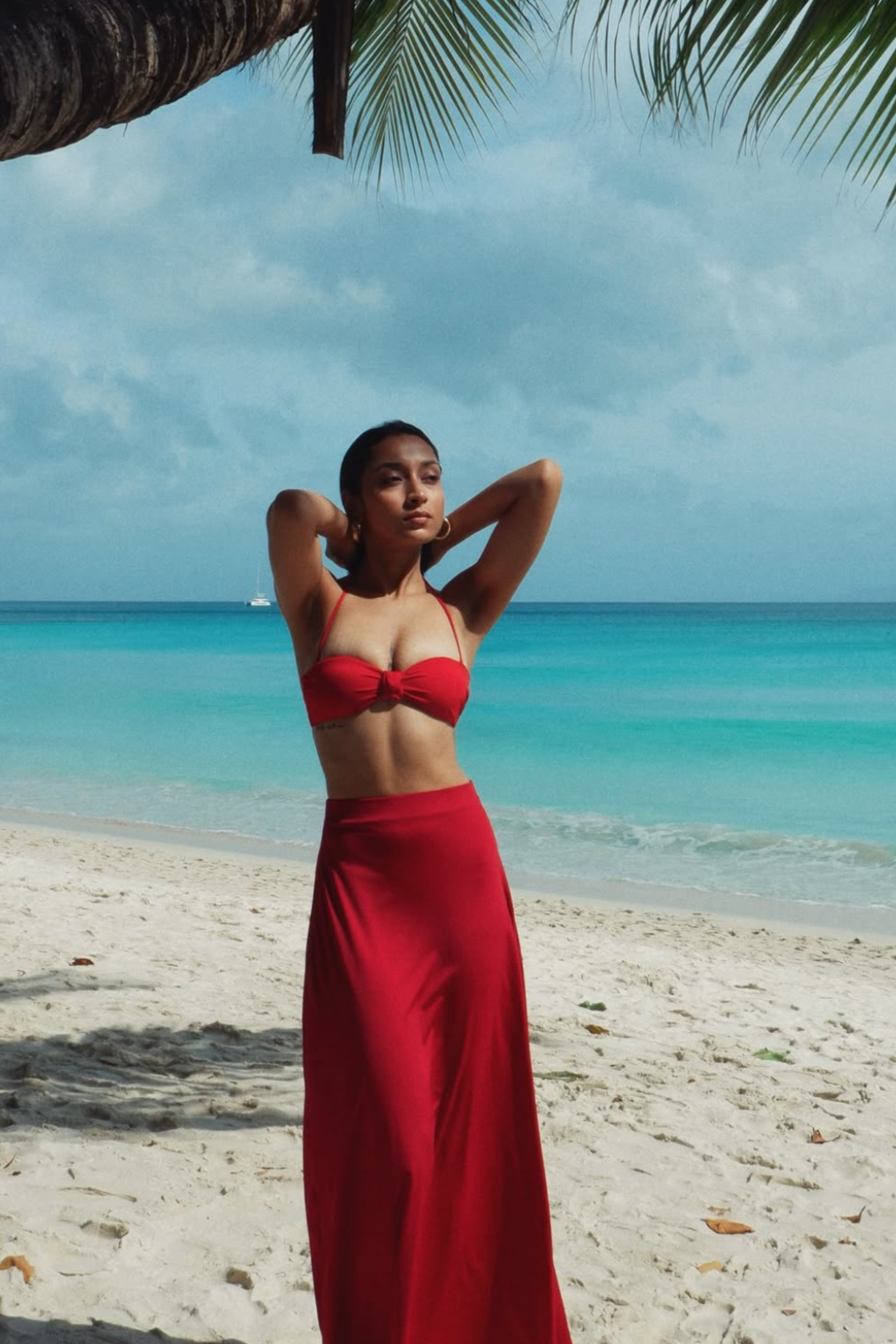 Sohini in Red Maxi Skirt - Cedar Skirt (Cherry)