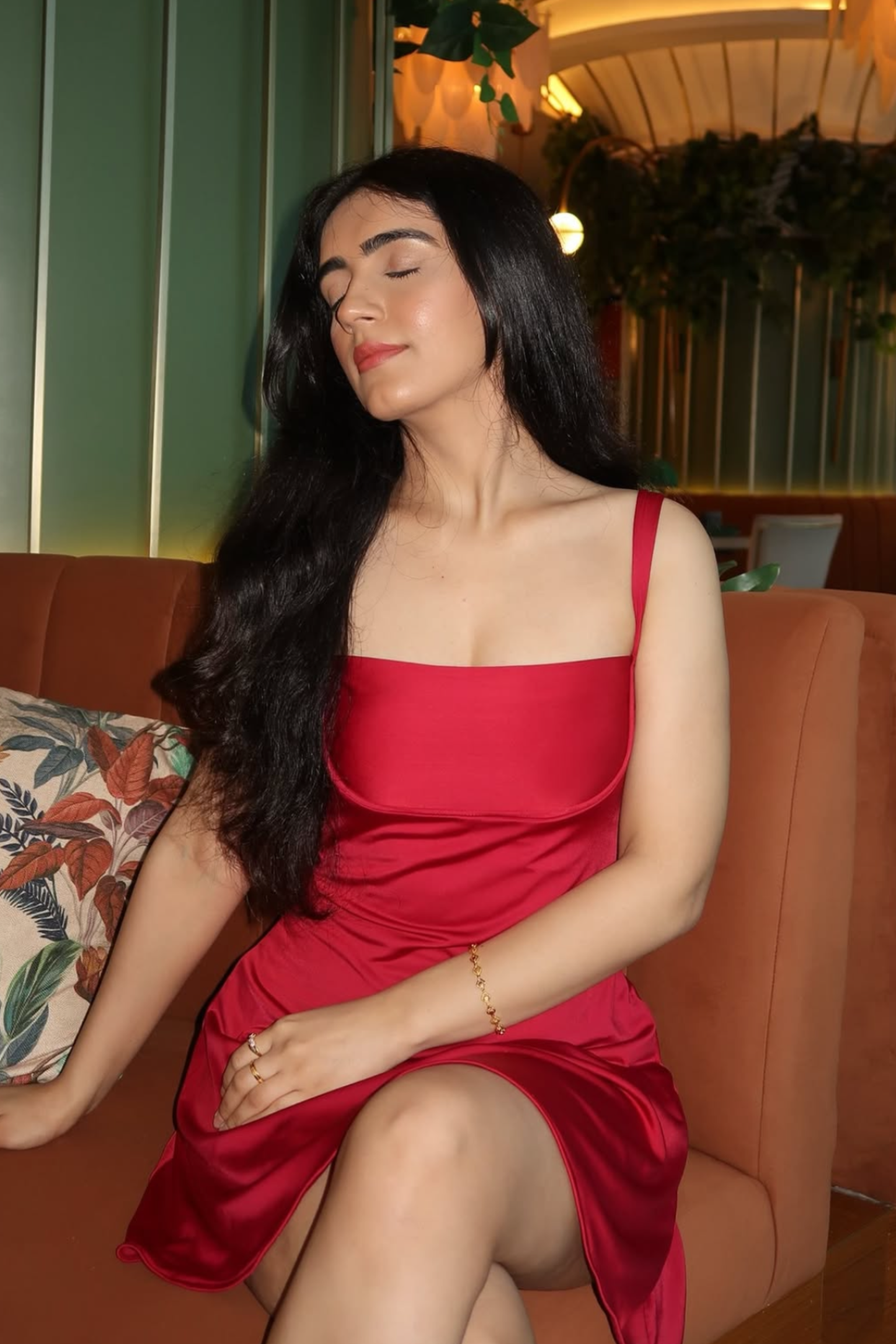 Aashna in Red Square Neck Dress - Shade Dress (Cherry)