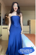 Tarini Thakur in Blue Flare Tube Dress - Flow Dress (Navy)