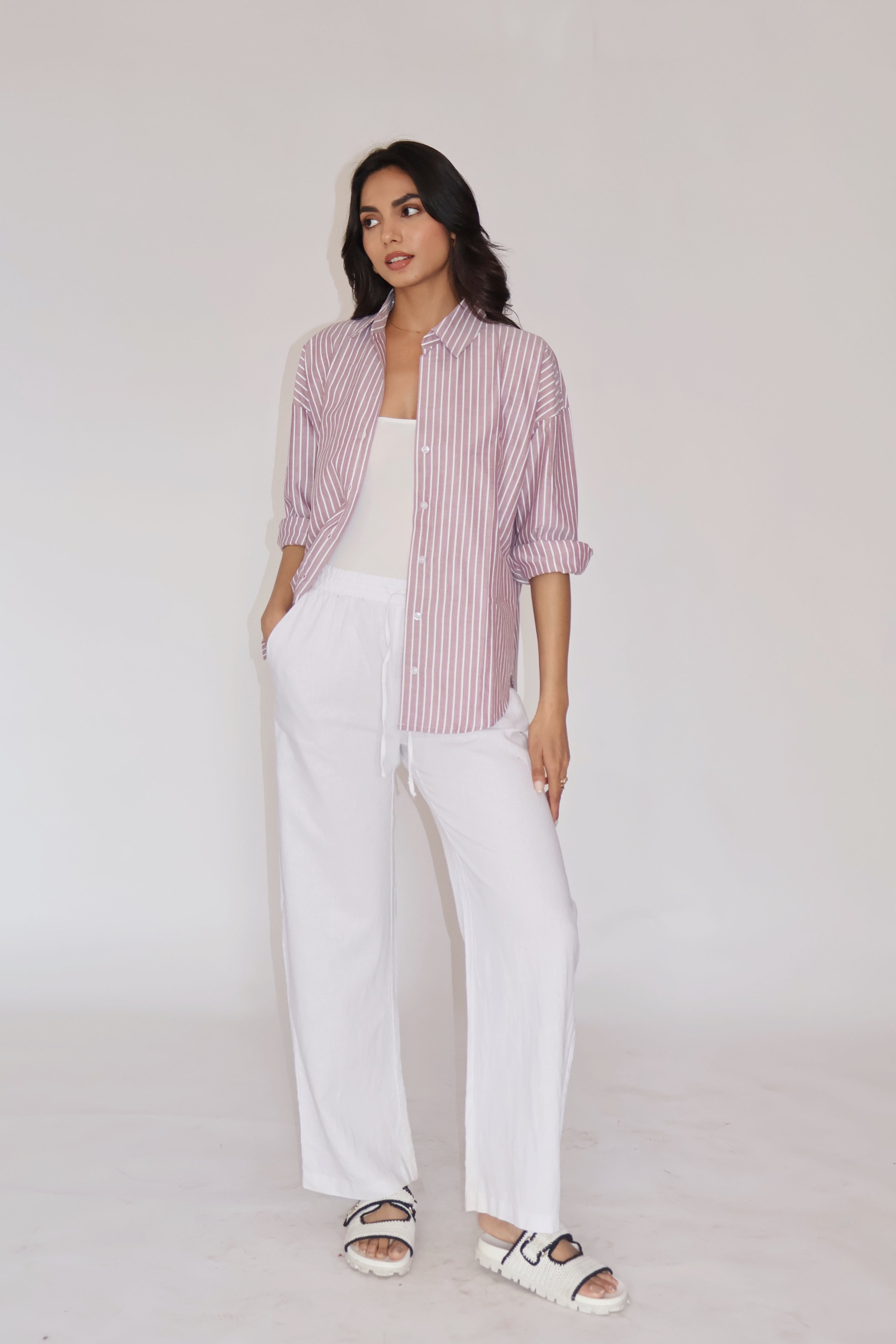 Brown Striped Oversized Shirt – CANVA