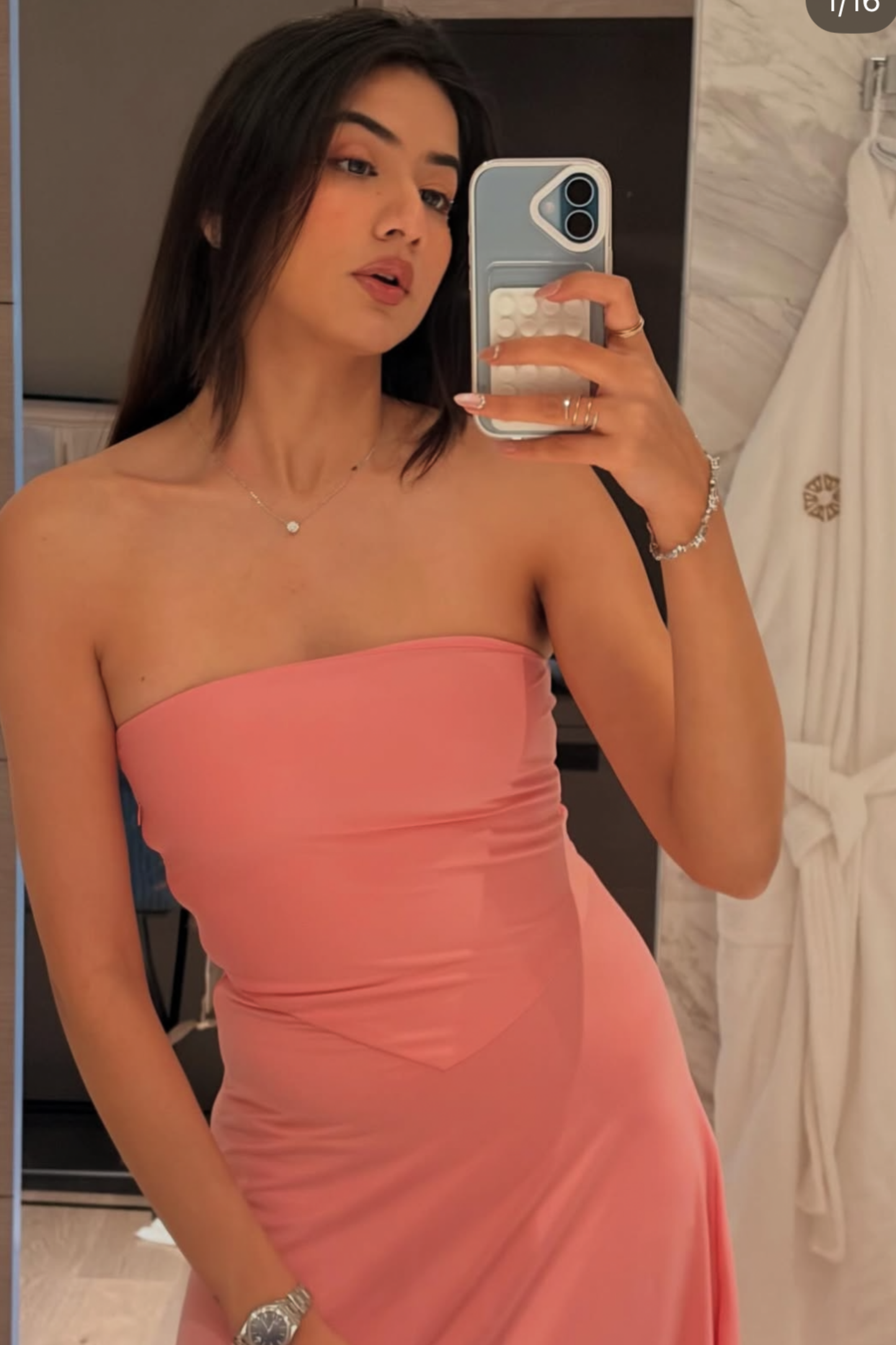 Aastha in Pink Flare Tube Dress - Flow Dress (Flamingo)