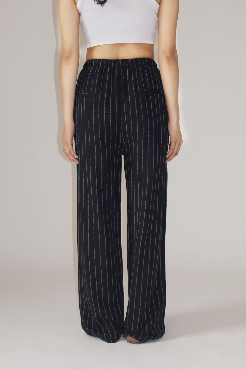 CLAY STRIPED PANTS - (Black)