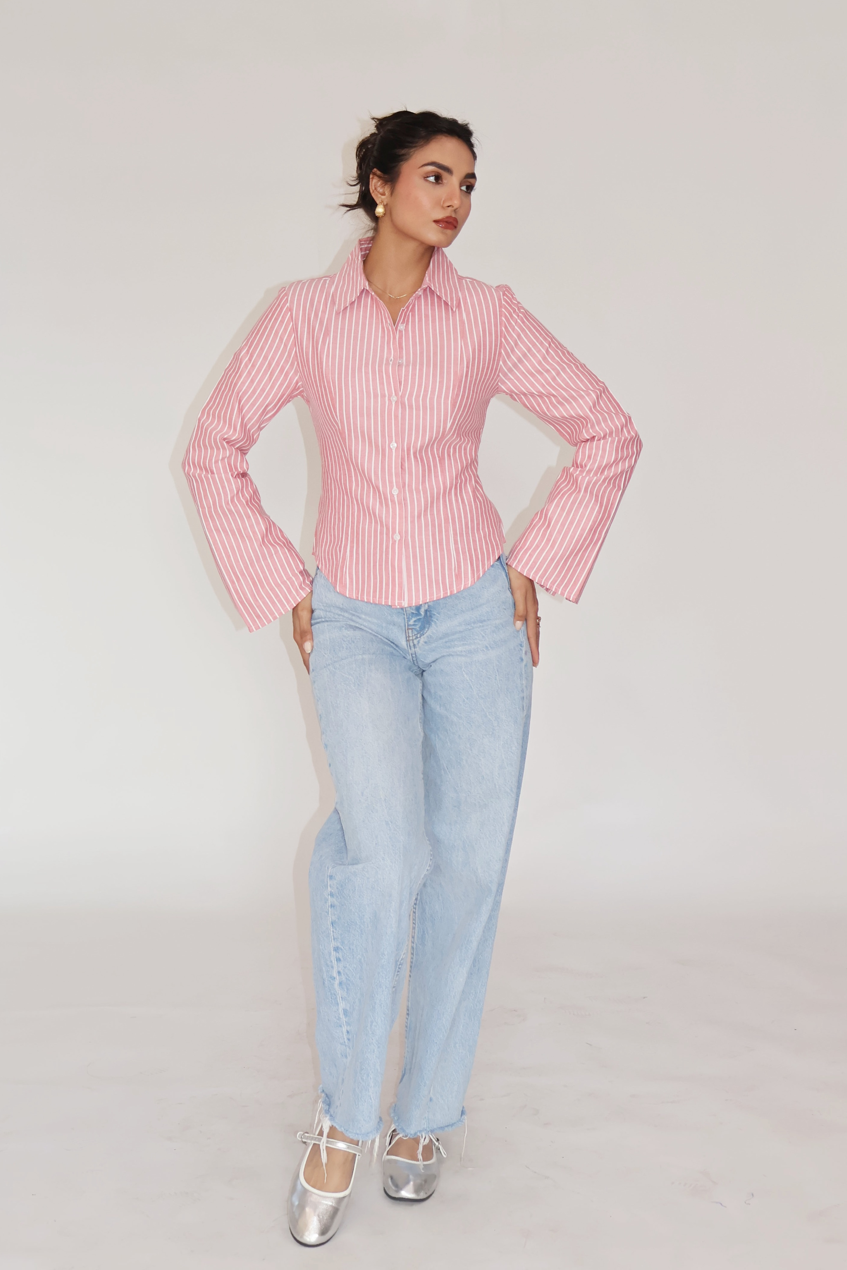 Red Striped Fitted Shirt – IRIS
