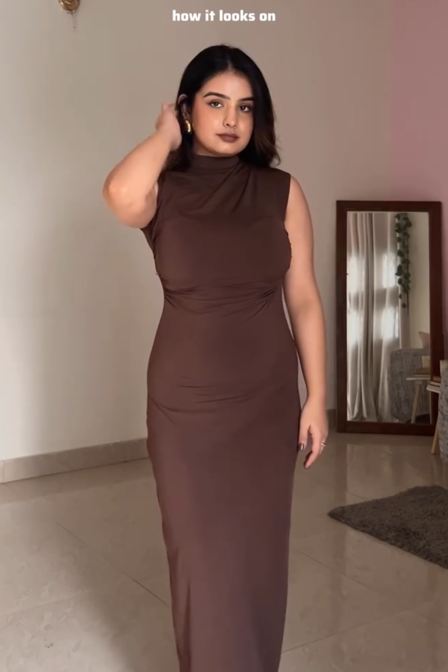 Arpita in Brown Collared Yoke Dress - Zephyr Dress (Coco)