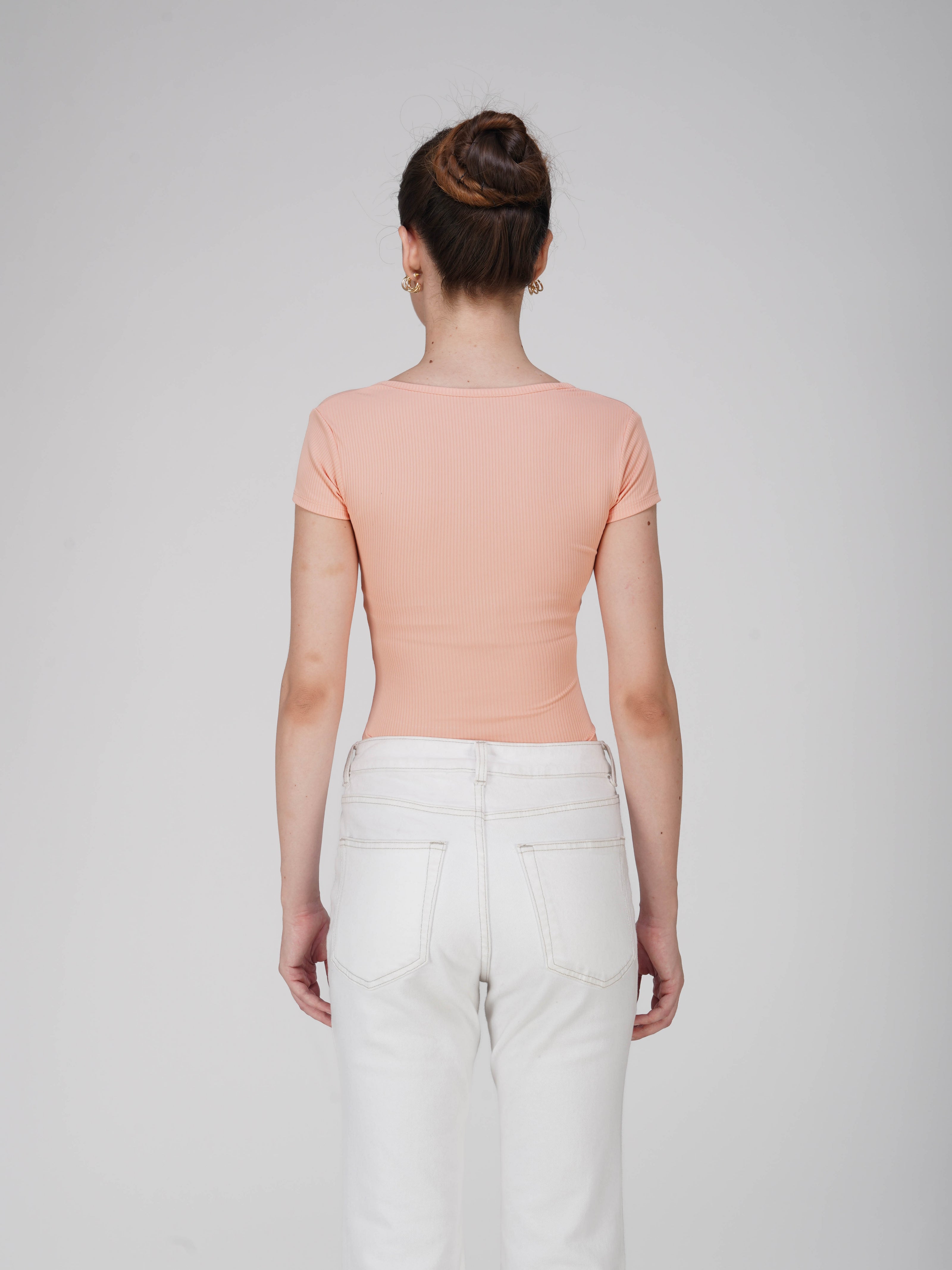 Peach Sweetheart Neckline Bodysuit - Eden Bodysuit (Peach)