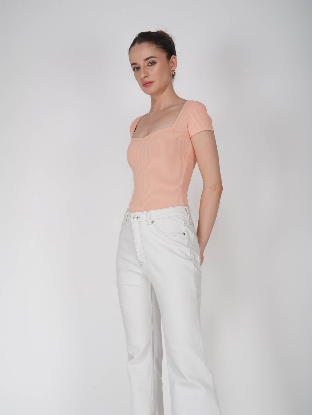 Peach Sweetheart Neckline Bodysuit - Eden Bodysuit (Peach)