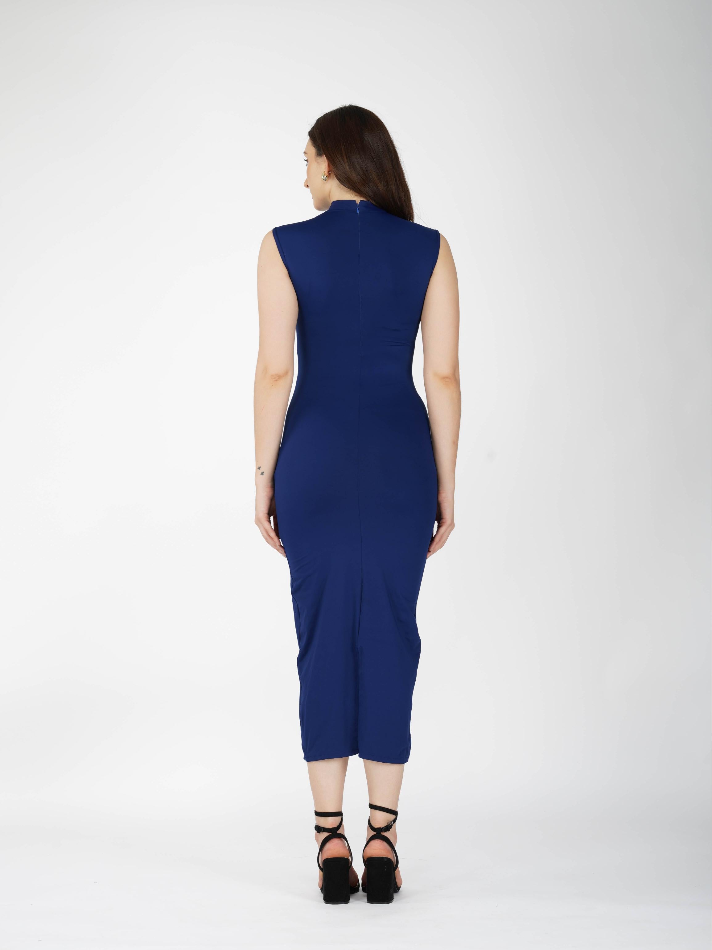 Blue Collared Yoke Dress - Zephyr Dress (Navy)