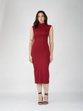 Red Collared Yoke Dress - Zephyr Dress (Cherry)