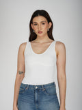White Undercup Crop Top - Nova Top (Dove)