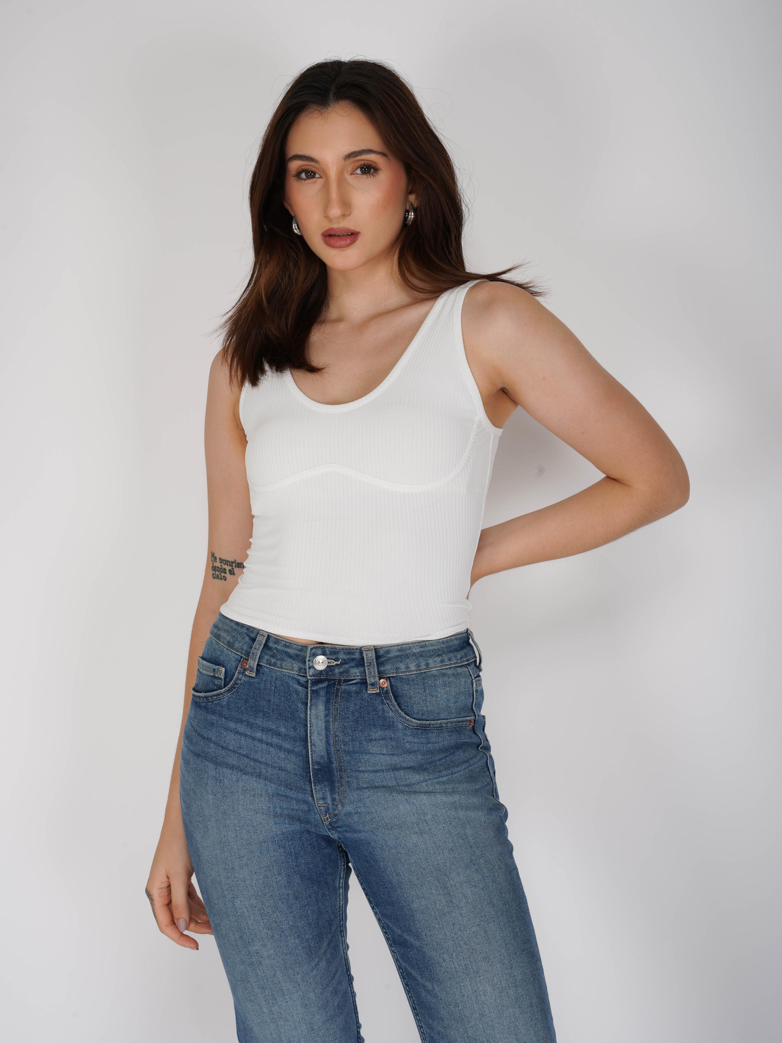 White Undercup Crop Top - Nova Top (Dove)