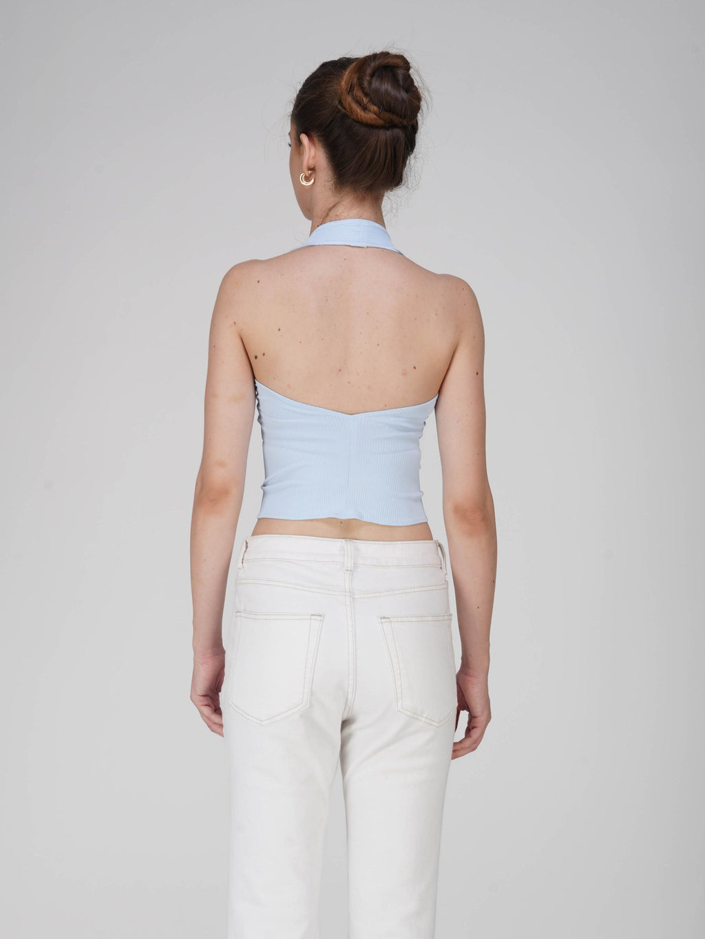 Blue V-Neck Halter Top - Zest Top (Sky)