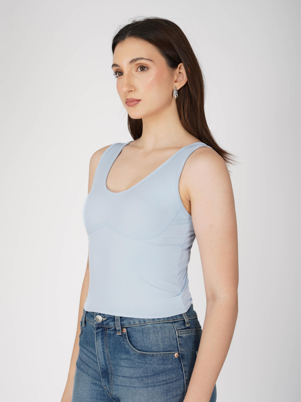 Blue Undercup Crop Top - Nova Top (Sky)
