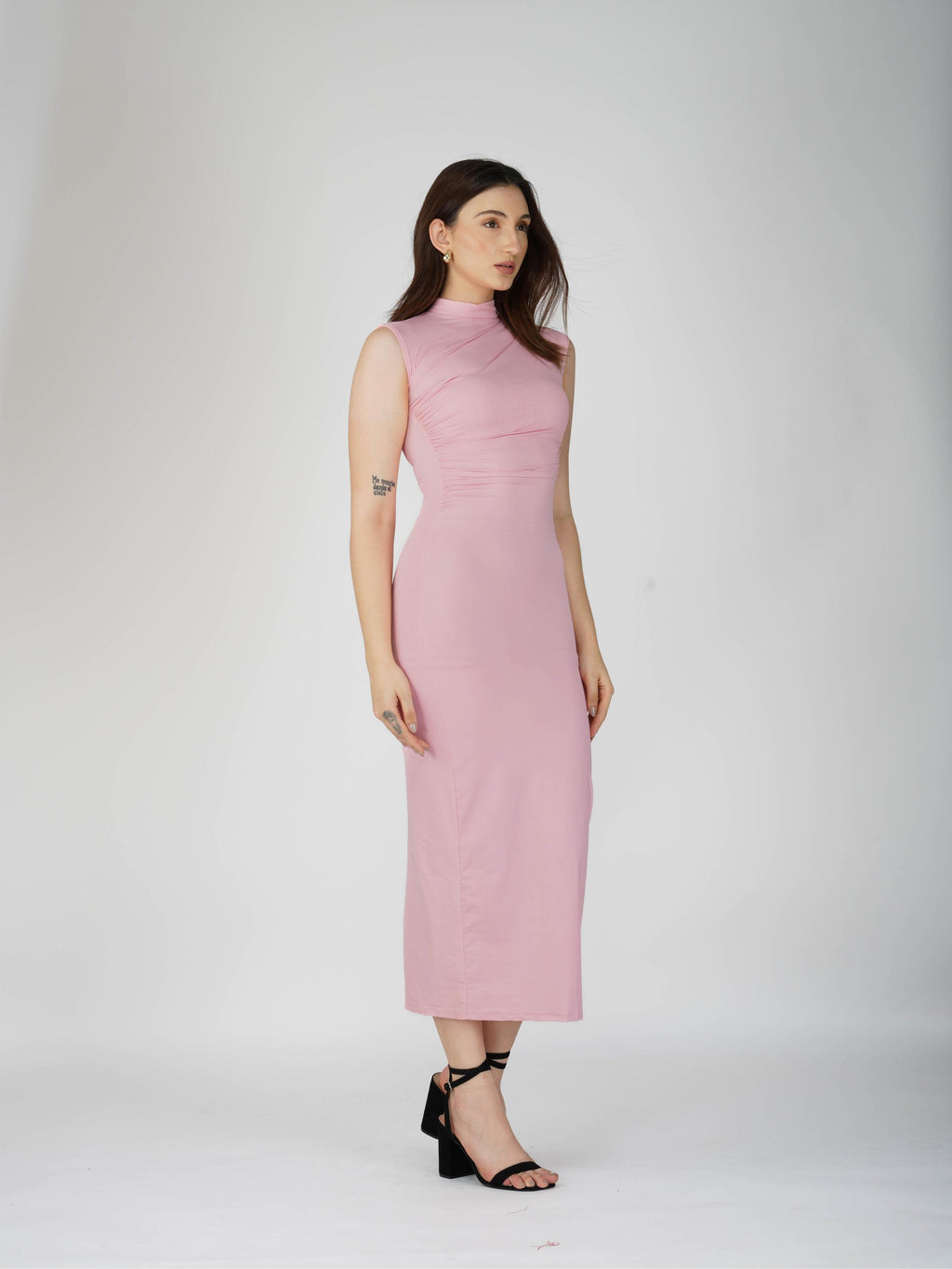 Pink Collared Yoke Dress - Zephyr Dress (Flamingo)