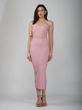 Pink Sweetheart Neckline Dress - Ray Dress (Flamingo)