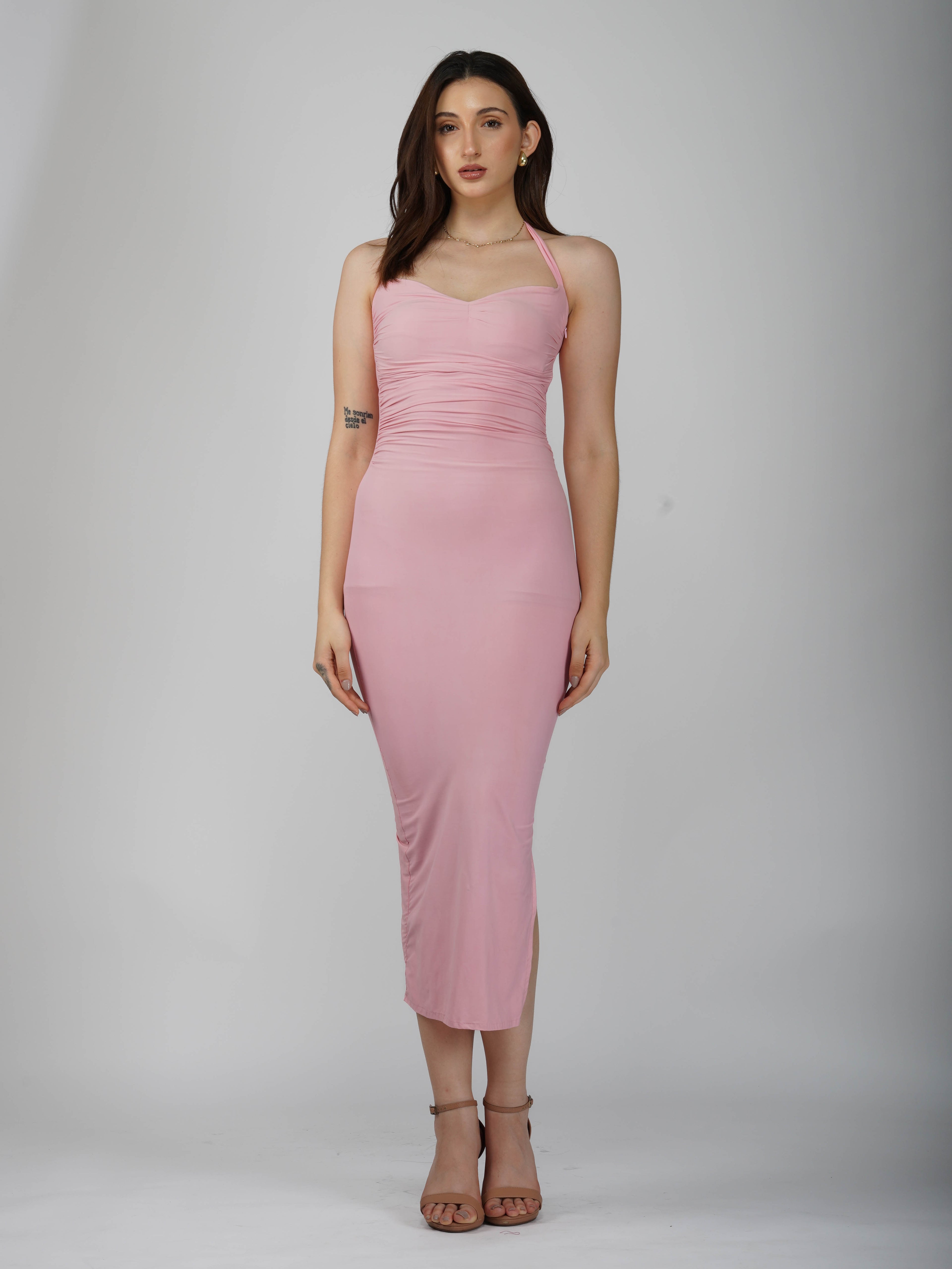 Pink Sweetheart Neckline Dress - Ray Dress (Flamingo)