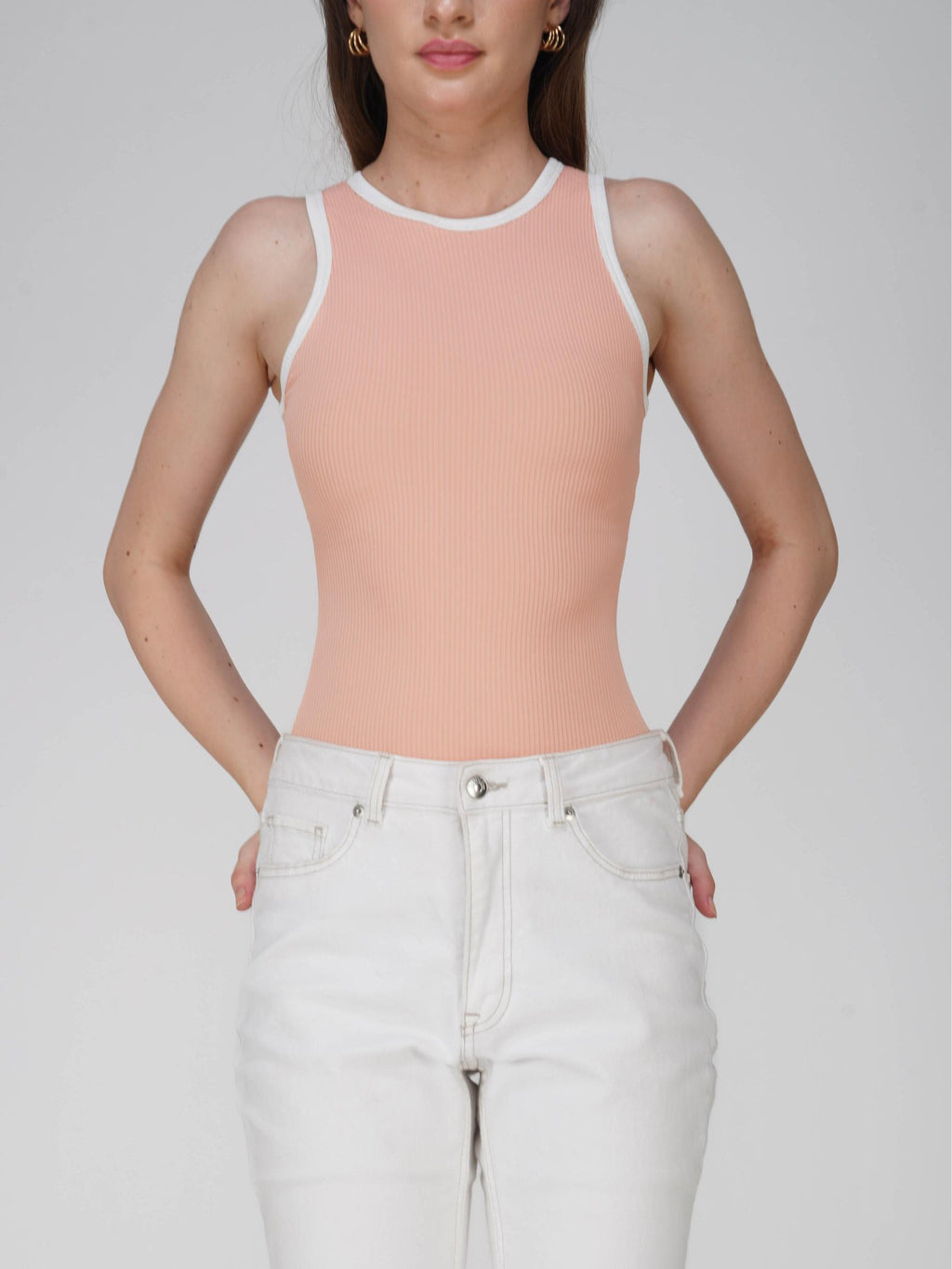 Peach Racer Bodysuit - Aura Bodysuit (Peach)