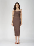 Brown Sweetheart Neckline Dress - Ray Dress (Coco)