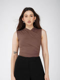 Brown Overlap Bodysuit - Glint Bodysuit (Coco)