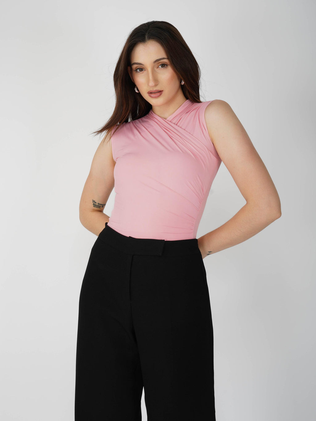 Pink Overlap Bodysuit - Glint Bodysuit (Flamingo)