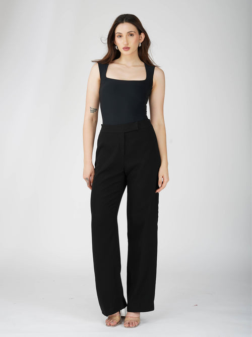 Black Square Neck Bodysuit - Echo Bodysuit (Onyx)