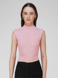Pink Collared Yoke Top  - Beam Tee (Flamingo)