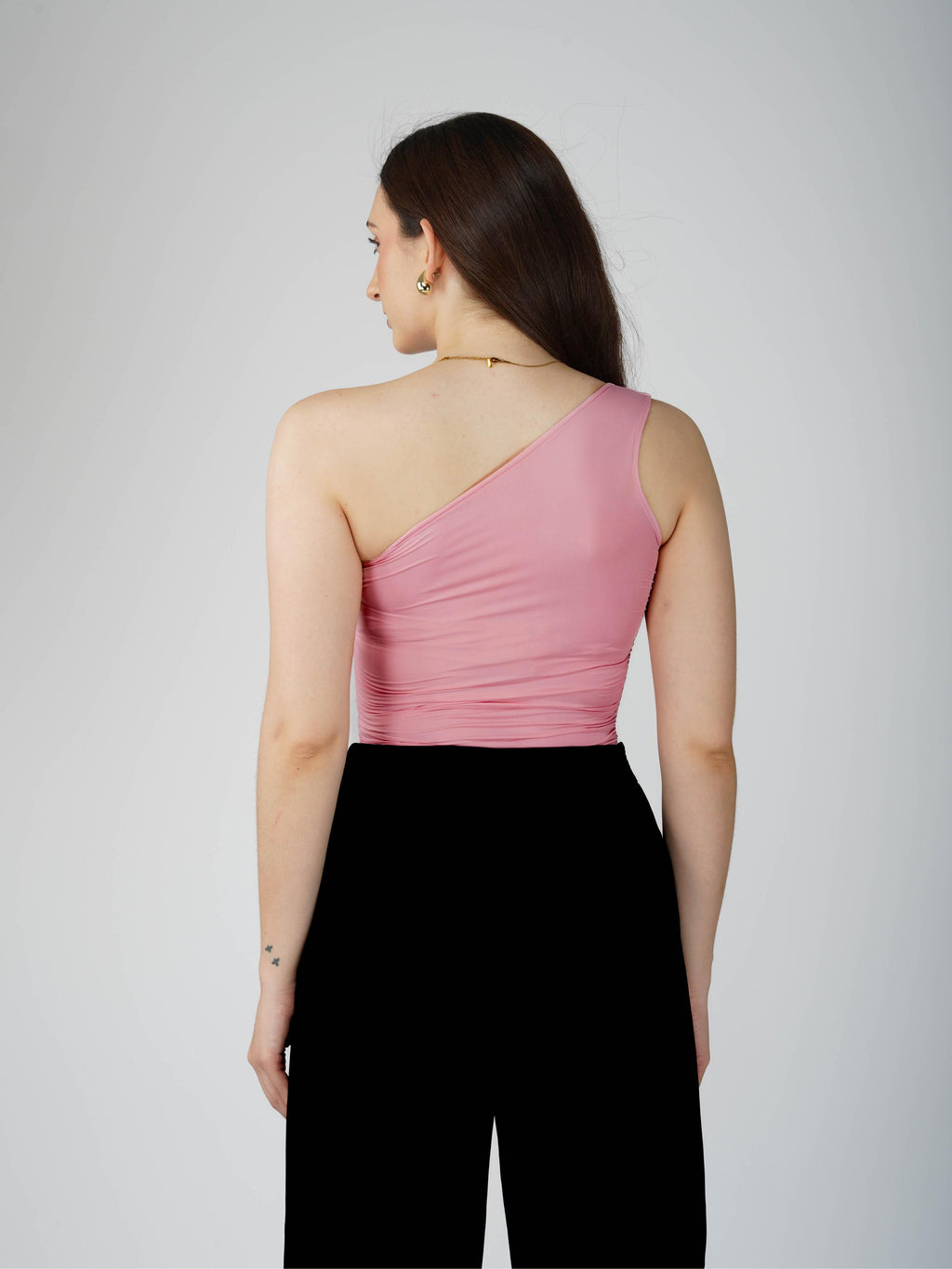 Pink One Shoulder Bodysuit - Halo Bodysuit (Flamingo)