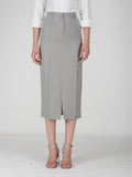 Grey Tailored Slit Skirt - Tide Skirt (Ash)