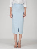 Blue Tailored Slit Skirt - Tide Skirt (Sky)