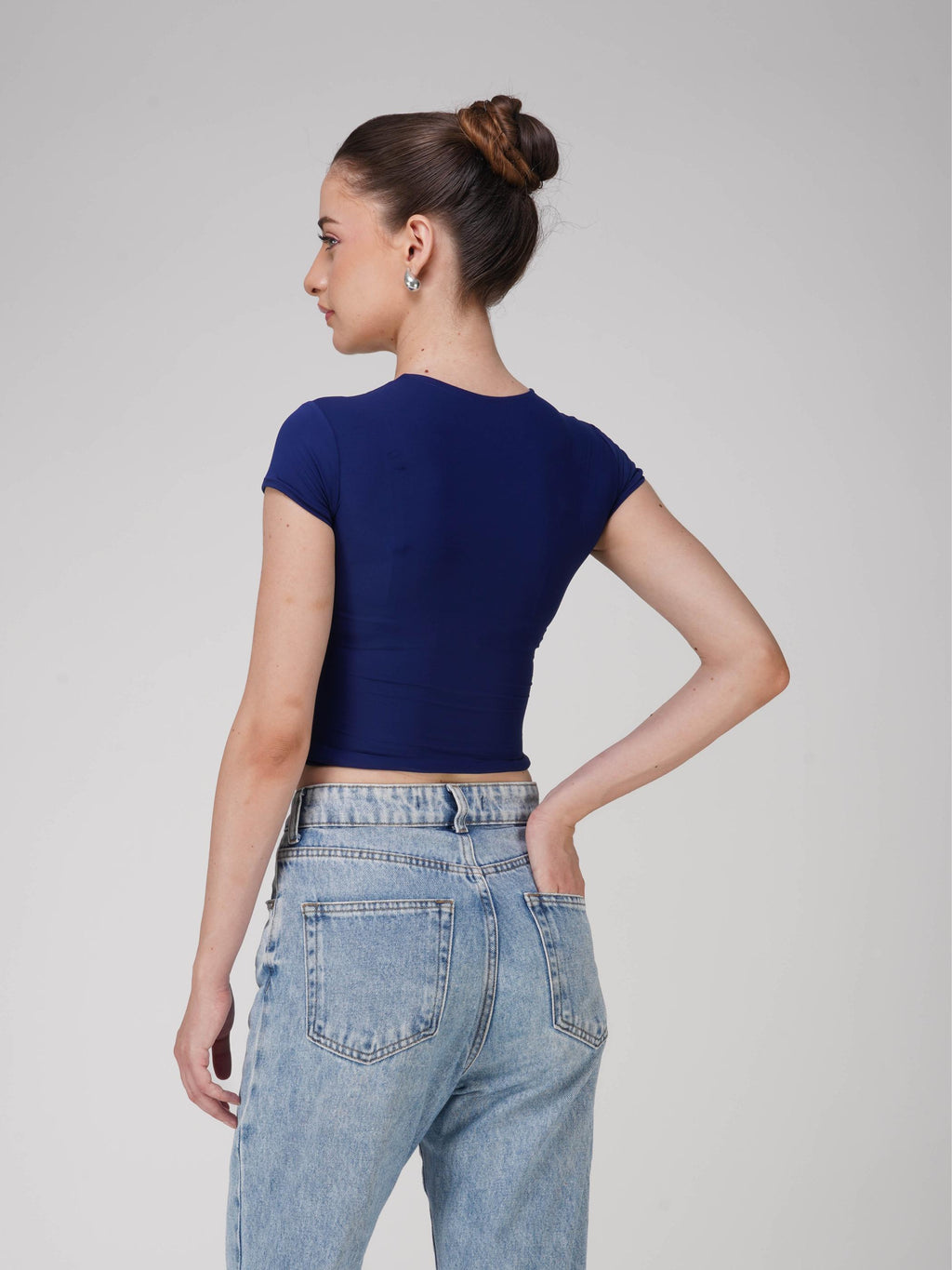Blue Double Layered Fitted Tee - Drift Tee (Navy)