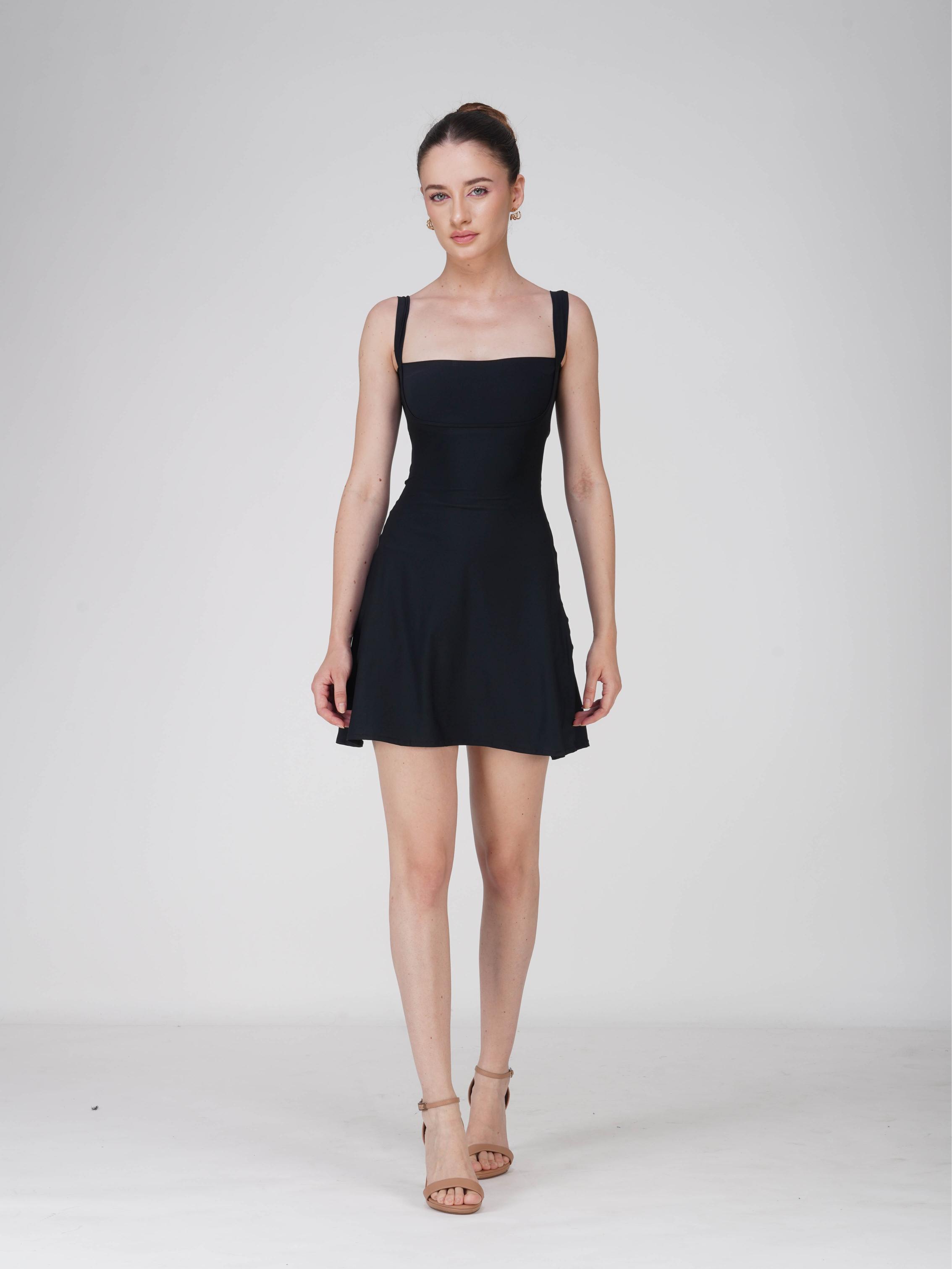 Black Square Neck Dress