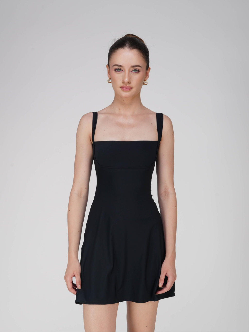 Black Square Neck Dress - Shade Dress (Onyx)