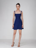 Blue Square Neck Dress - Shade Dress (Navy)