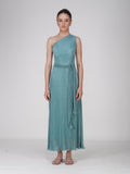 Blue One-Shoulder Maxi Dress - Sun Dress (Teal)