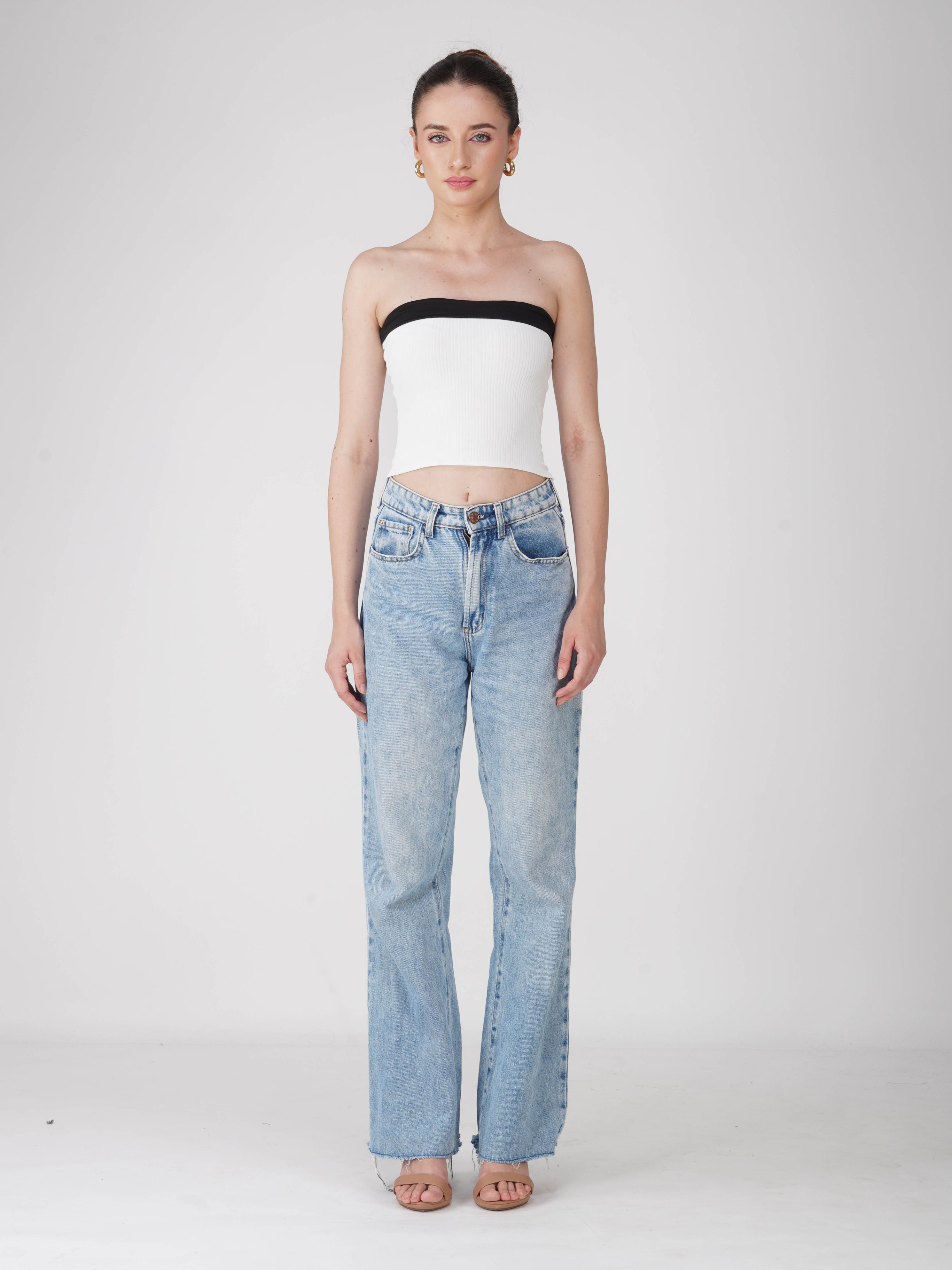 White Overlap Tube Top - Oasis Top (Dove)