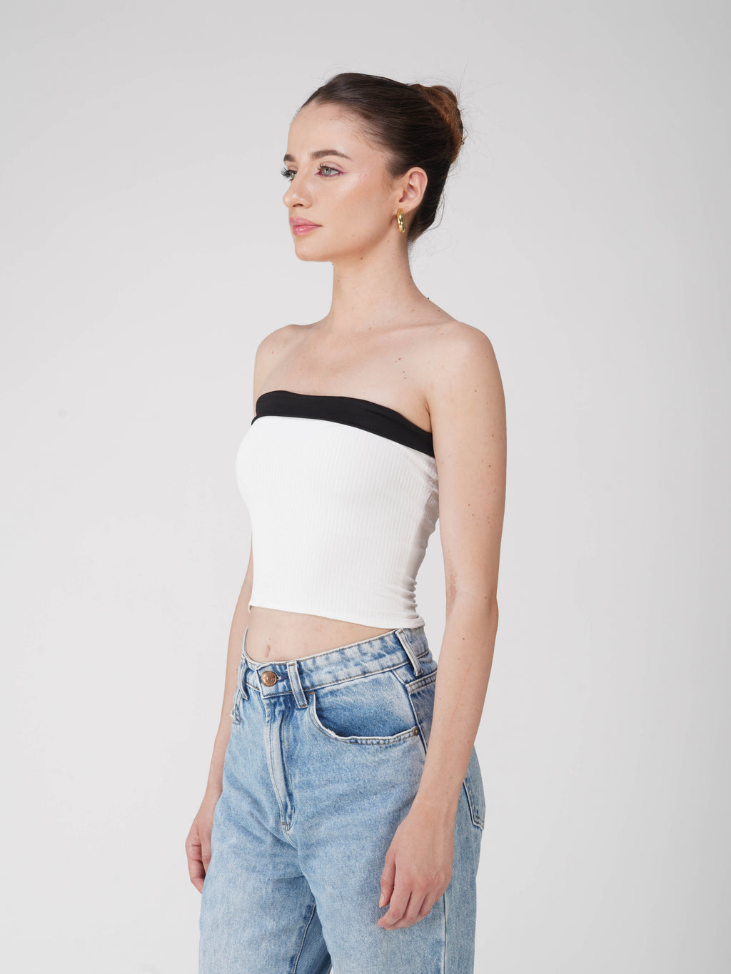 White Overlap Tube Top - Oasis Top (Dove)