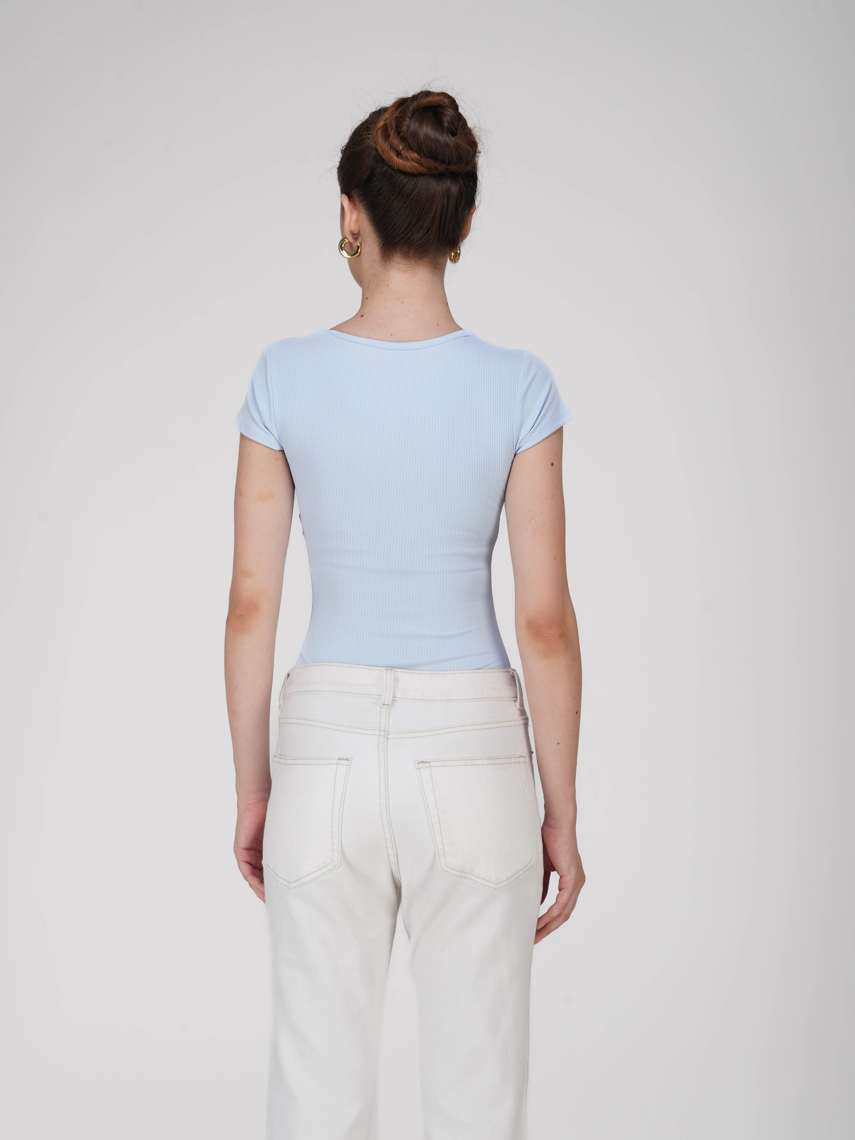 Blue Sweetheart Neckline Bodysuit - Eden Bodysuit (Sky)