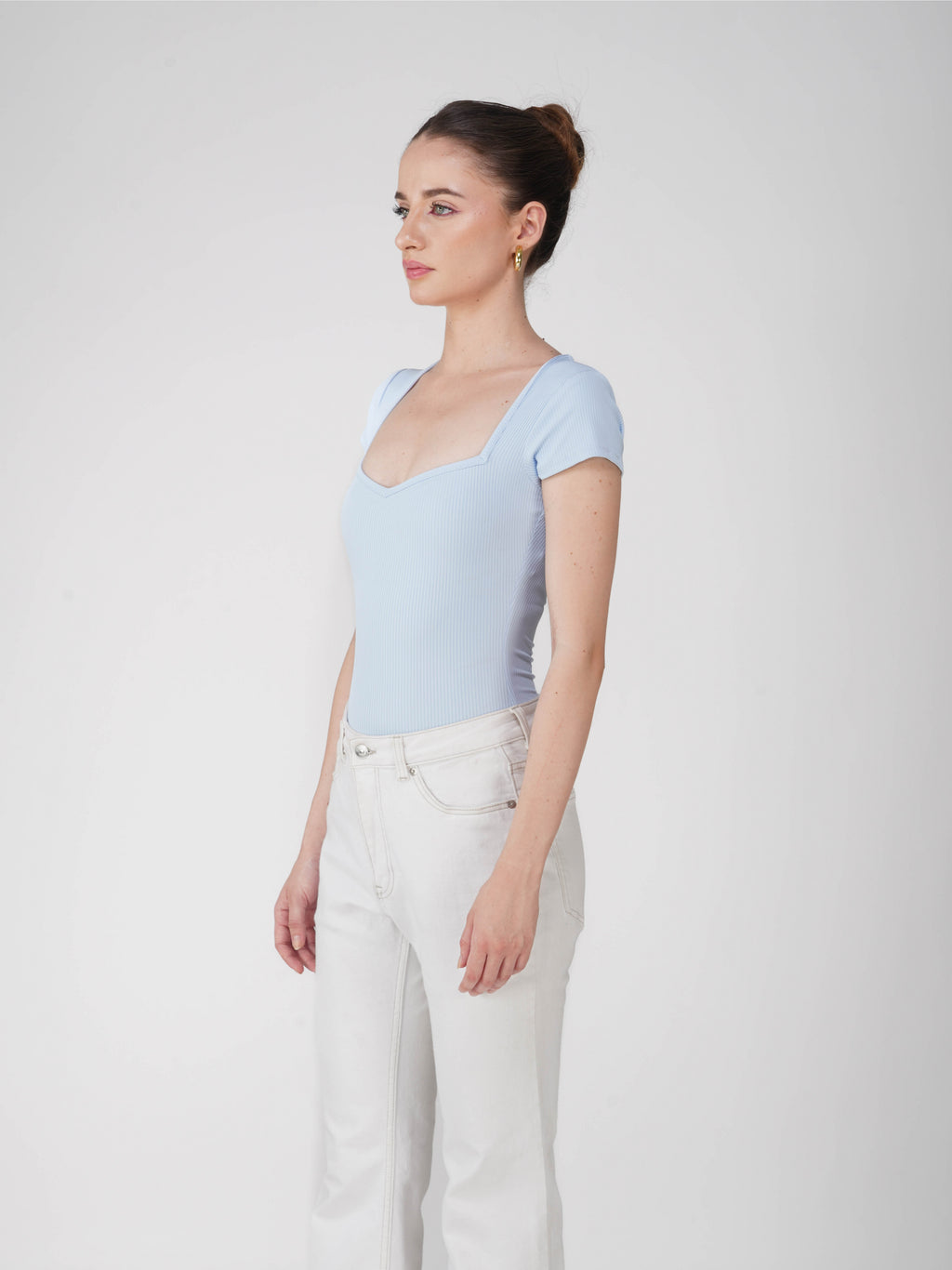 Blue Sweetheart Neckline Bodysuit - Eden Bodysuit (Sky)