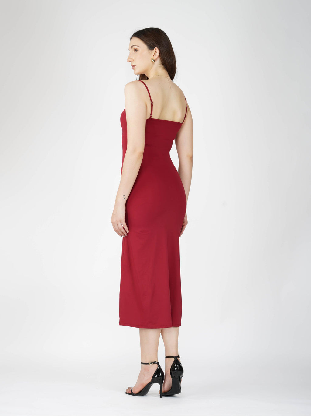 Red Cowl Neck Dress - Glow Dress (Cherry)