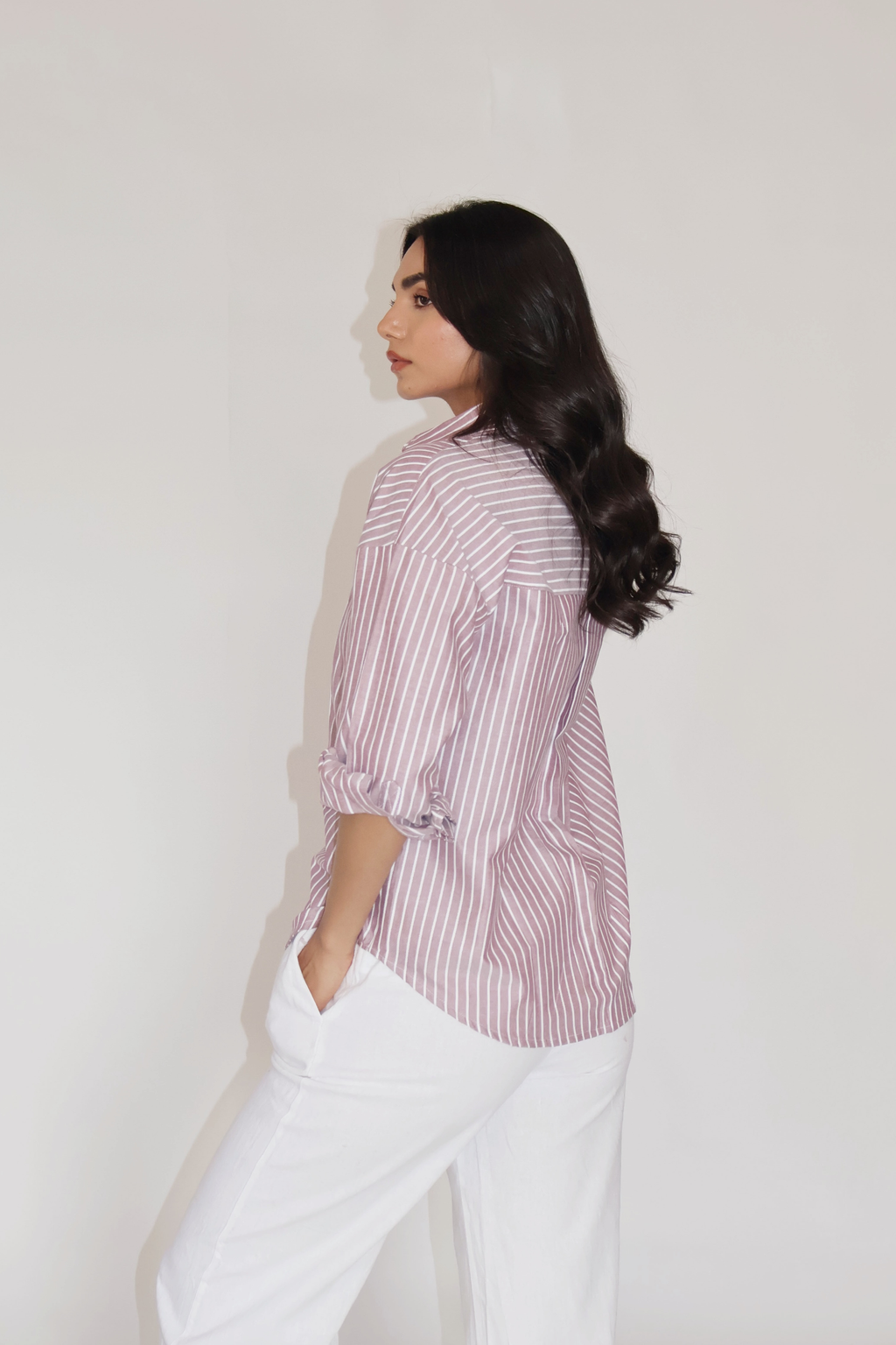 Brown Striped Oversized Shirt – CANVA